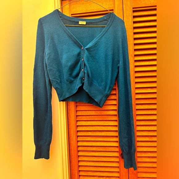 Talula Babaton blue cropped cardigan sweater Size Small - Picture 1 of 7